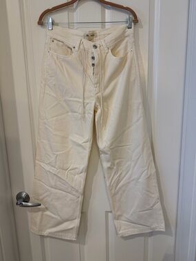 Madewell Cream low slung baggy cream tailored for petite